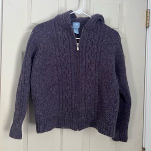 Frost 100% wool chunky blue hooded sweater size M
